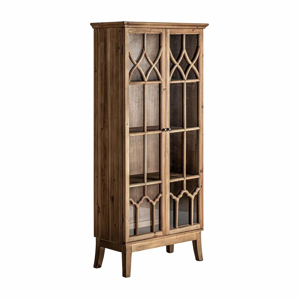 Wardrobe - Showcase in brown elm wood 80x40x178 cm - VICAL
