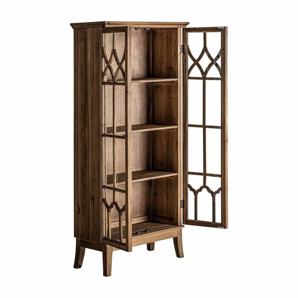 Wardrobe - Showcase in brown elm wood 80x40x178 cm - VICAL