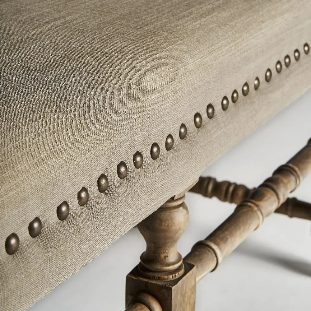 Footrests - Brown mango wood footboard 128x43x53 cm - VICAL