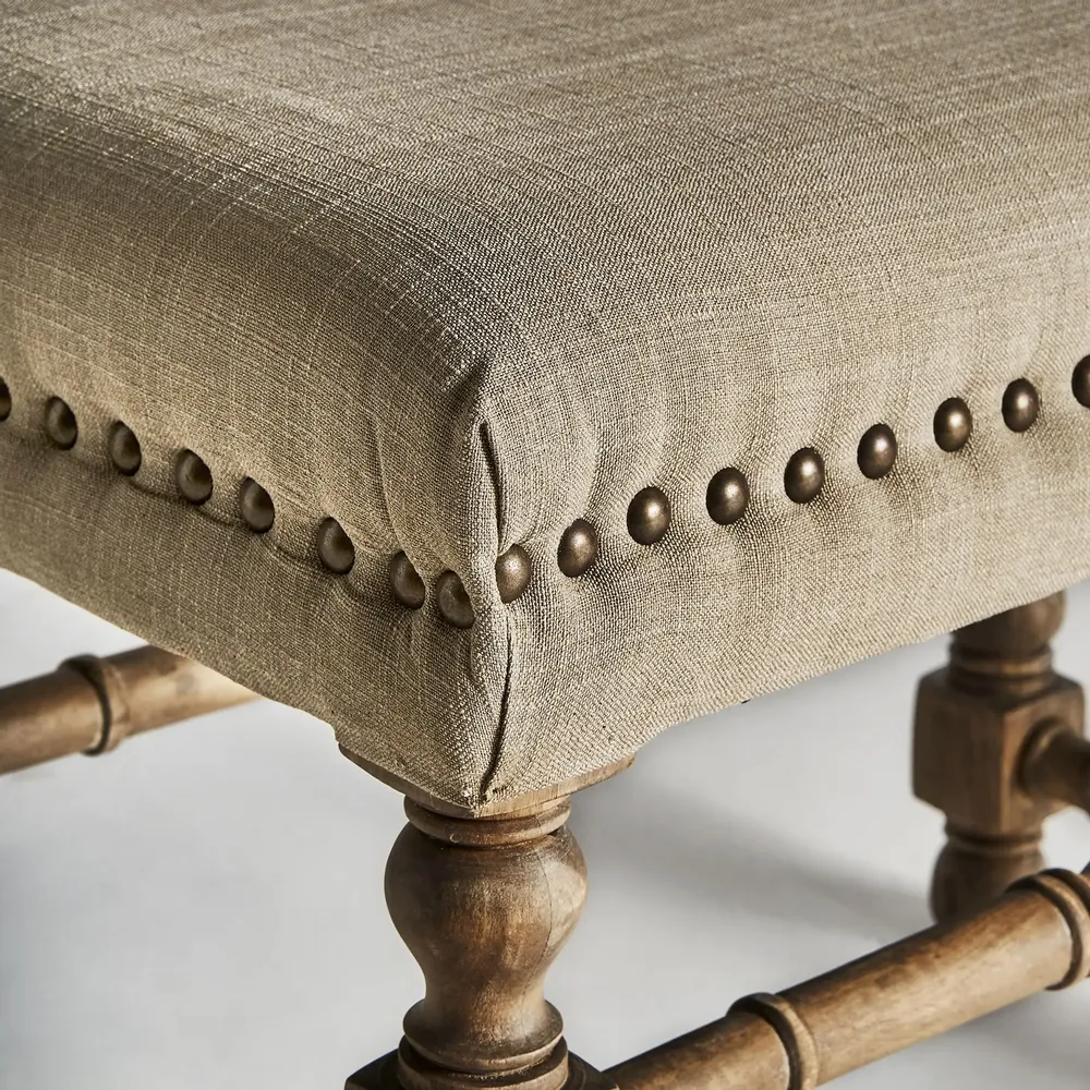 Footrests - Brown mango wood footboard 128x43x53 cm - VICAL