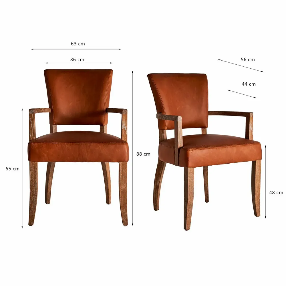 Chaises - Chaise en peau marron 57x64x88 cm - VICAL