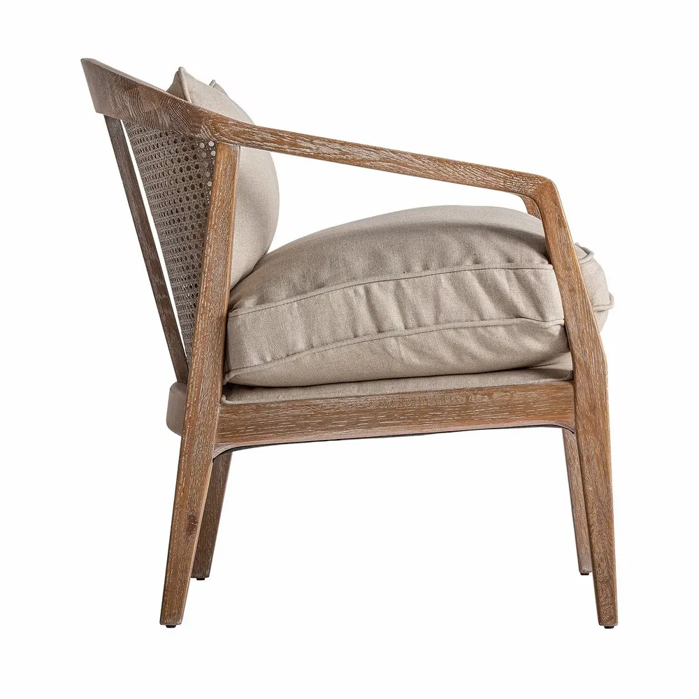 Armchairs - Nounces brown ash wood armchair 65x74x78 cm - VICAL