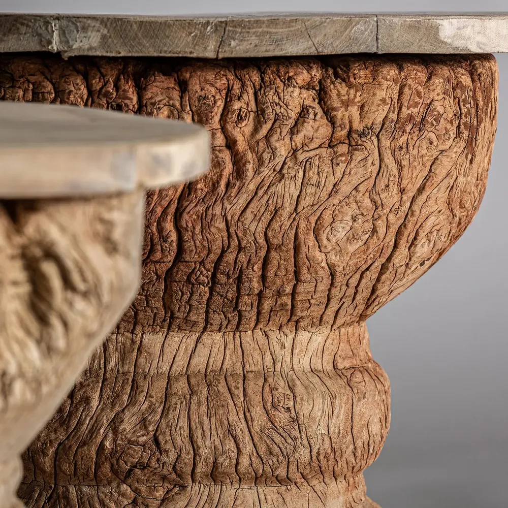 Other tables - Brown teak wood coffee table 38x38x45 cm - VICAL