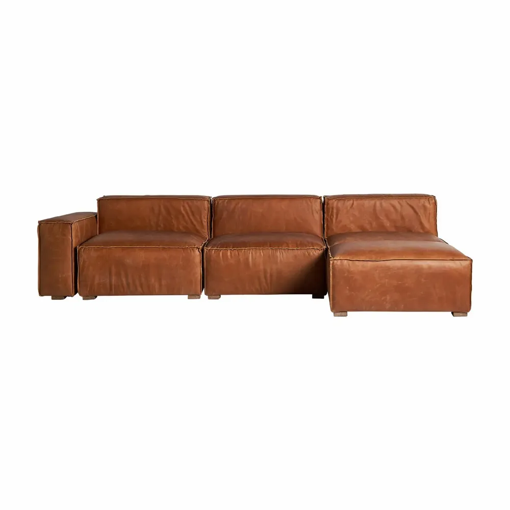 Sofas - Modular sofa in brown birch wood 24x83x54 cm - VICAL
