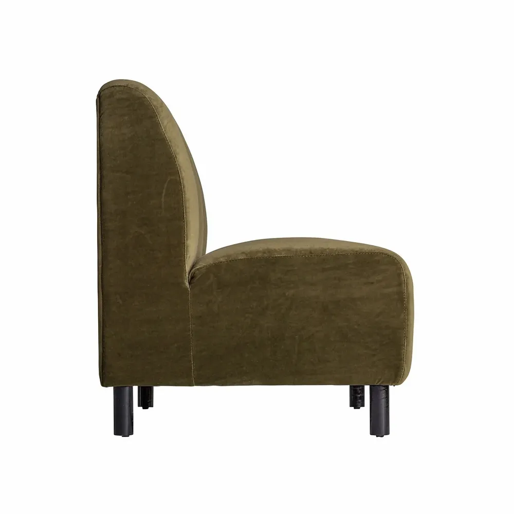 Sofas - Central sofa module in green velvet 120x76x87 cm - VICAL