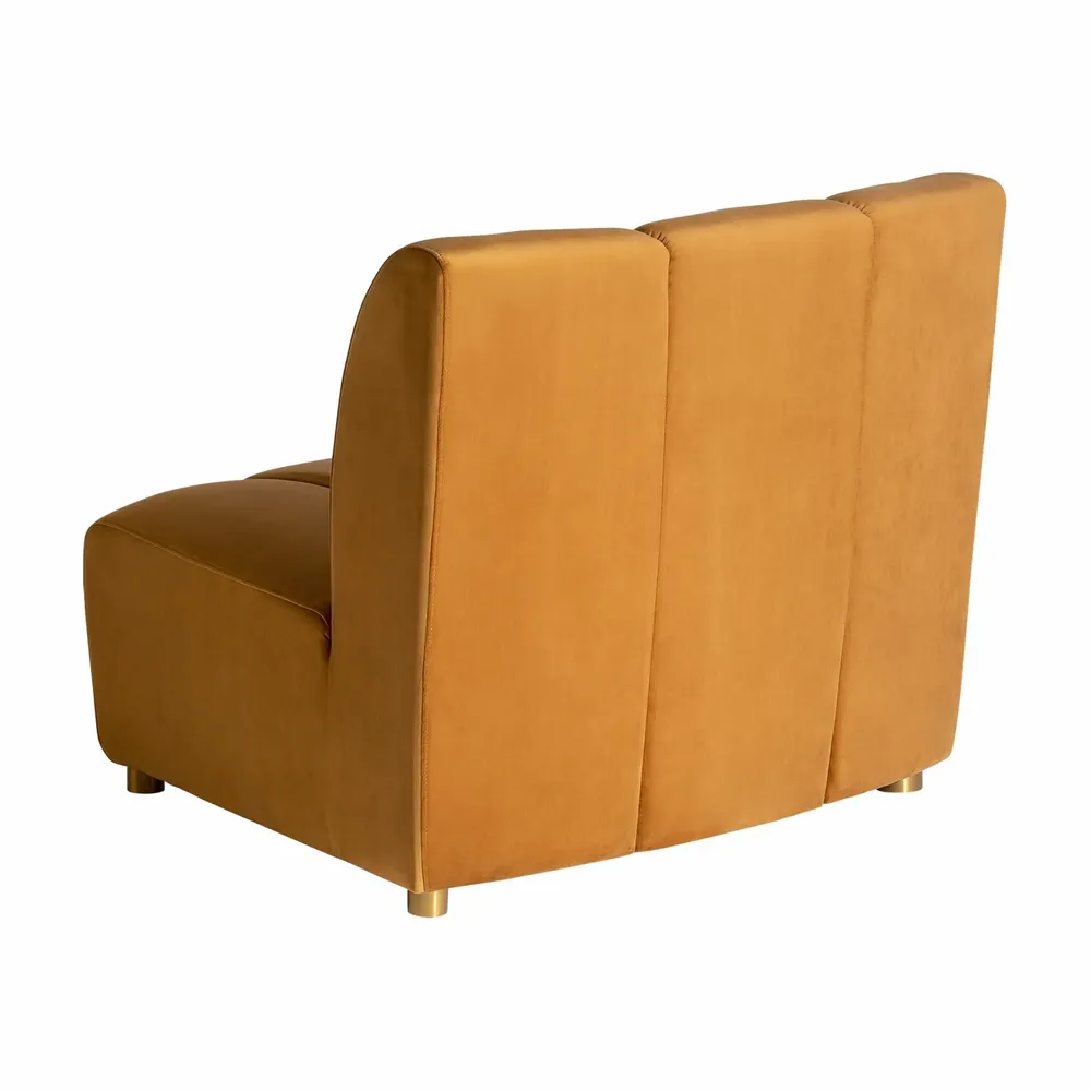 Sofas - Central sofa module in mustard velvet 106x95x84 cm - VICAL