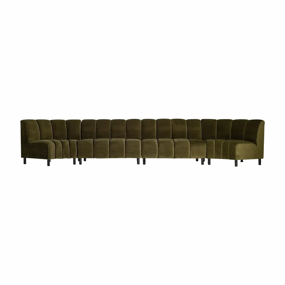 Sofas - Central sofa module in green velvet 120x76x87 cm - VICAL