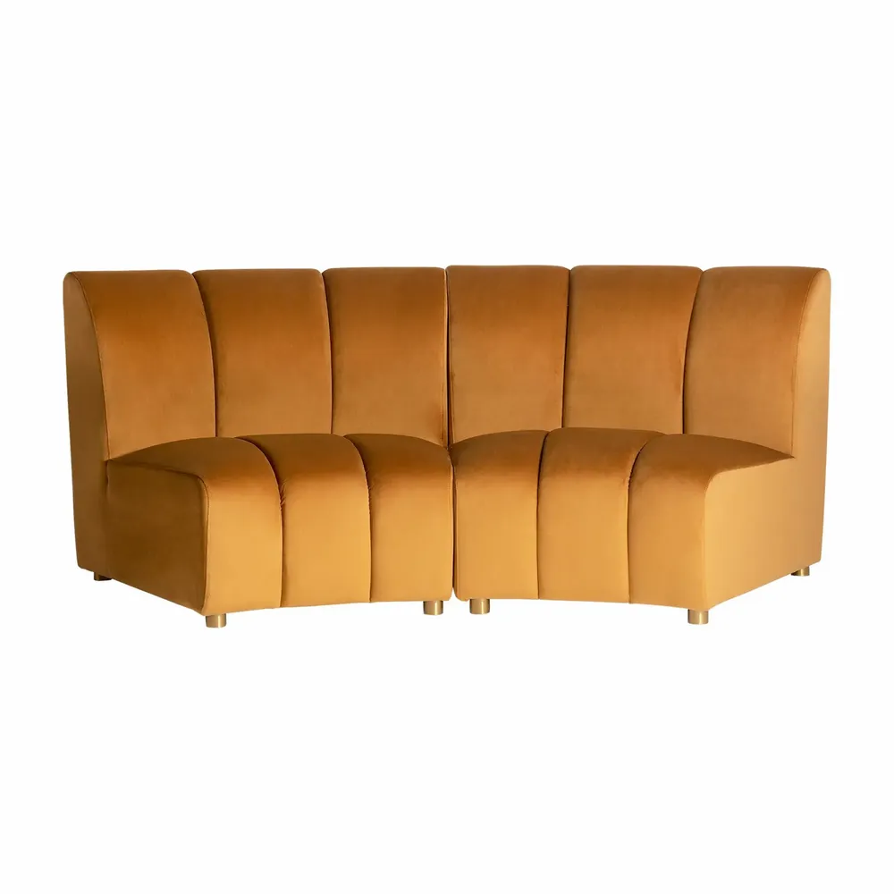 Sofas - Central sofa module in mustard velvet 106x95x84 cm - VICAL