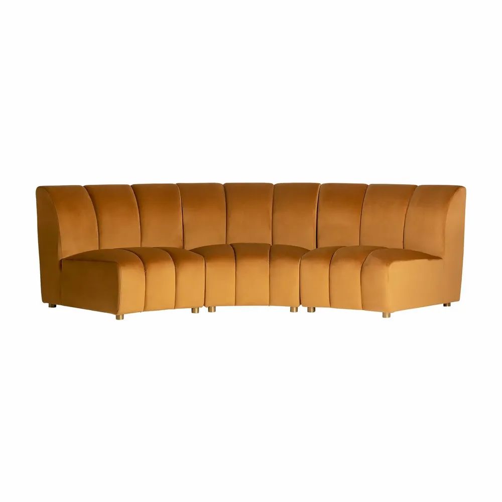 Sofas - Central sofa module in mustard velvet 106x95x84 cm - VICAL