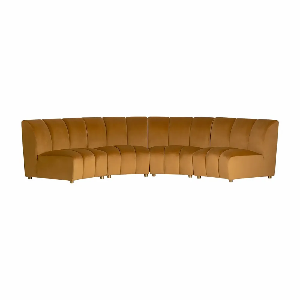 Sofas - Central sofa module in mustard velvet 106x95x84 cm - VICAL