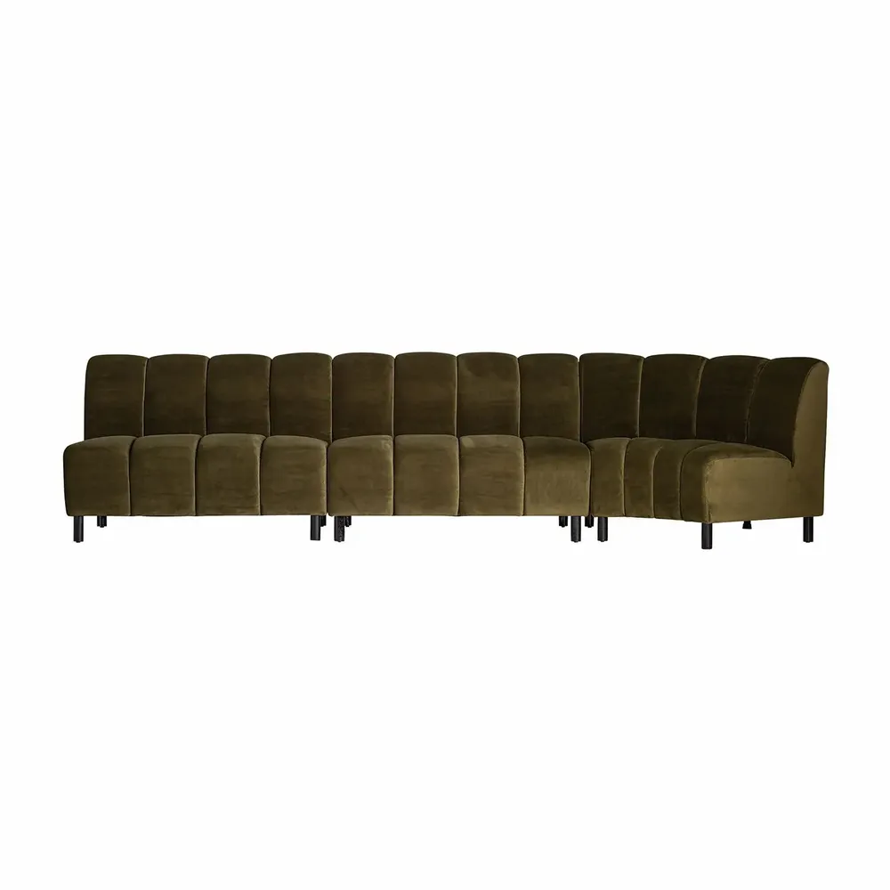 Sofas - Central sofa module in green velvet 120x76x87 cm - VICAL