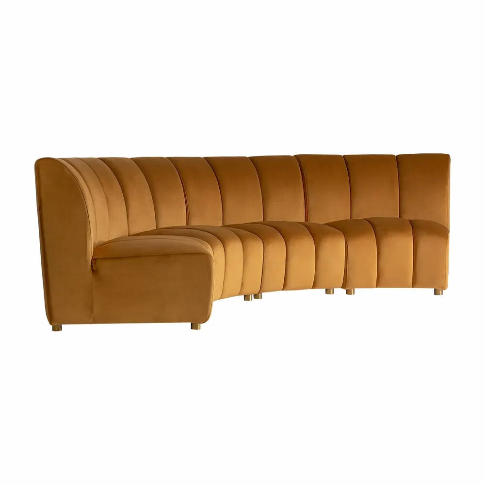 Sofas - Central sofa module in mustard velvet 106x95x84 cm - VICAL