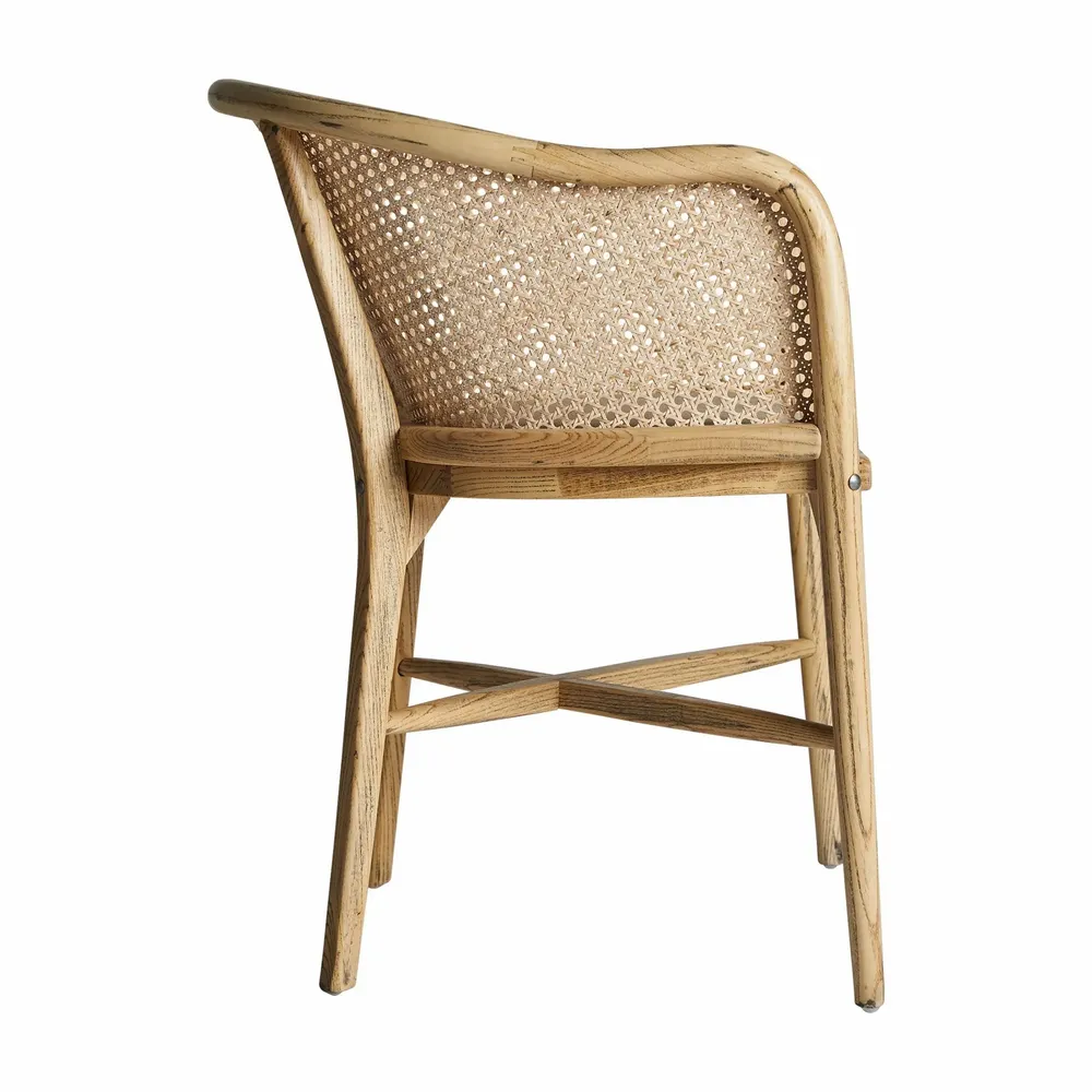 Chairs - Brown birch wood armchair 54x56x78 cm - VICAL