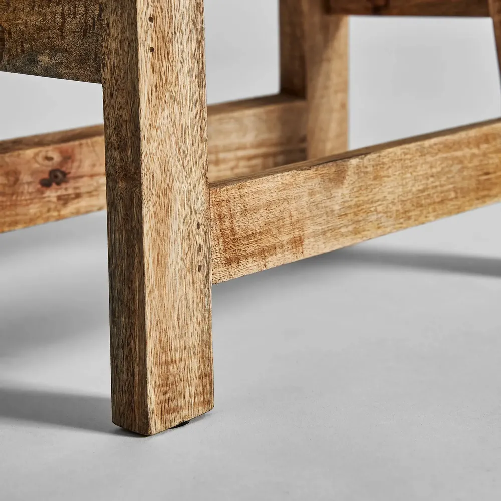 Footrests - Brown mango wood footrest 45x24x46 cm - VICAL