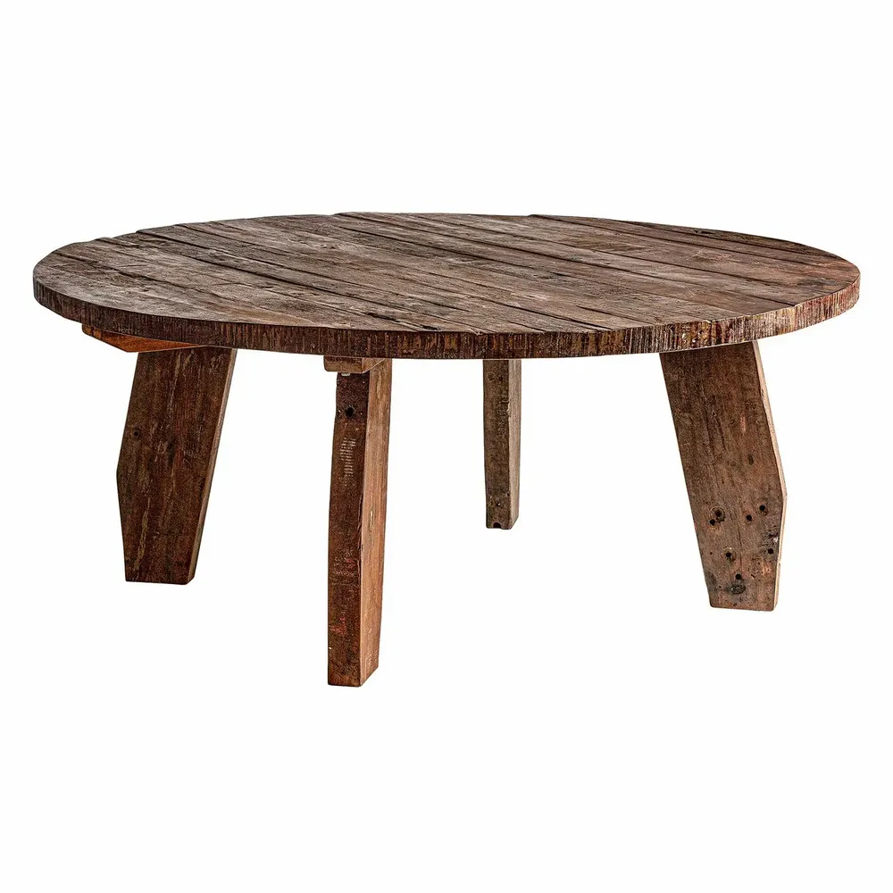 Dining Tables - Brown mango wood living room table 160x160x76 cm - VICAL
