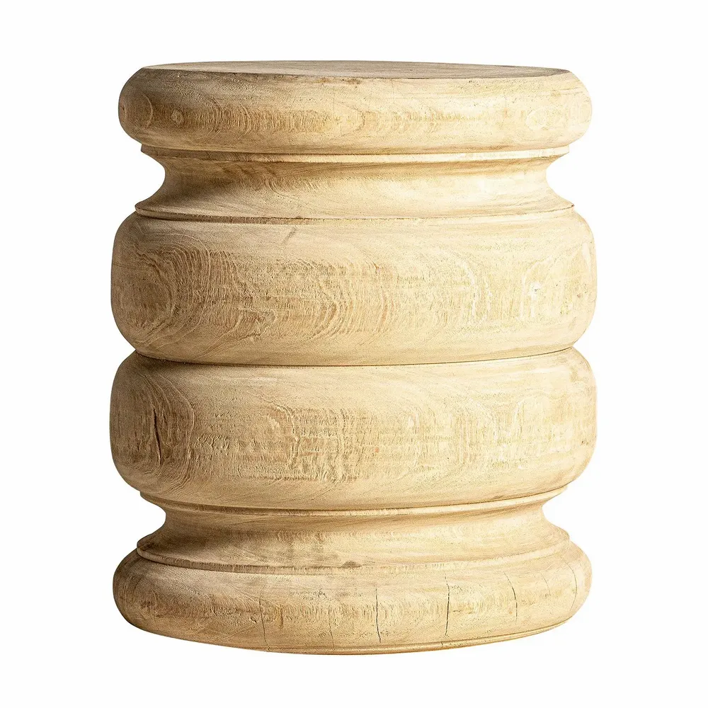 Footrests - Brown mango wood footrest 33x33x45 cm - VICAL