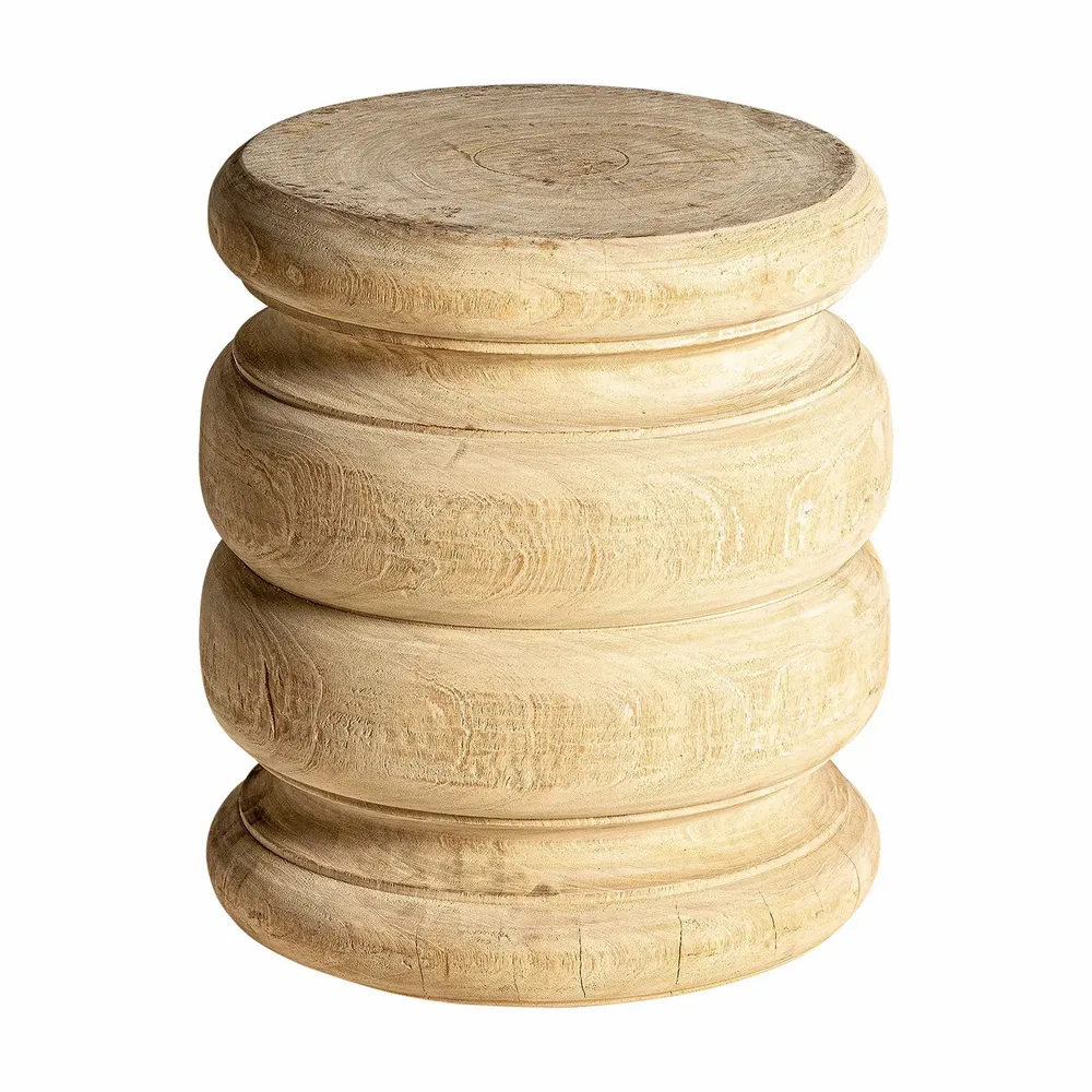 Footrests - Brown mango wood footrest 33x33x45 cm - VICAL