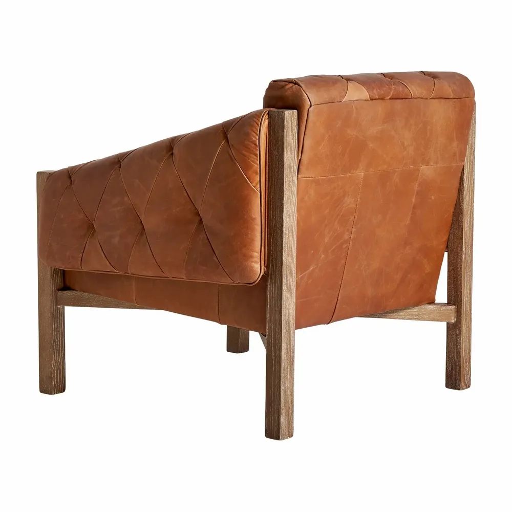 Armchairs - Brown birch wood armchair 82x79x76 cm - VICAL