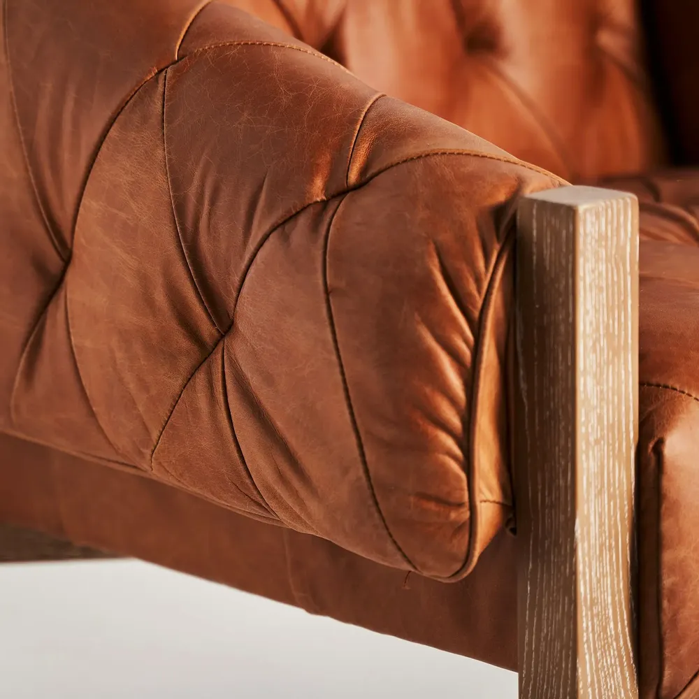 Armchairs - Brown birch wood armchair 82x79x76 cm - VICAL