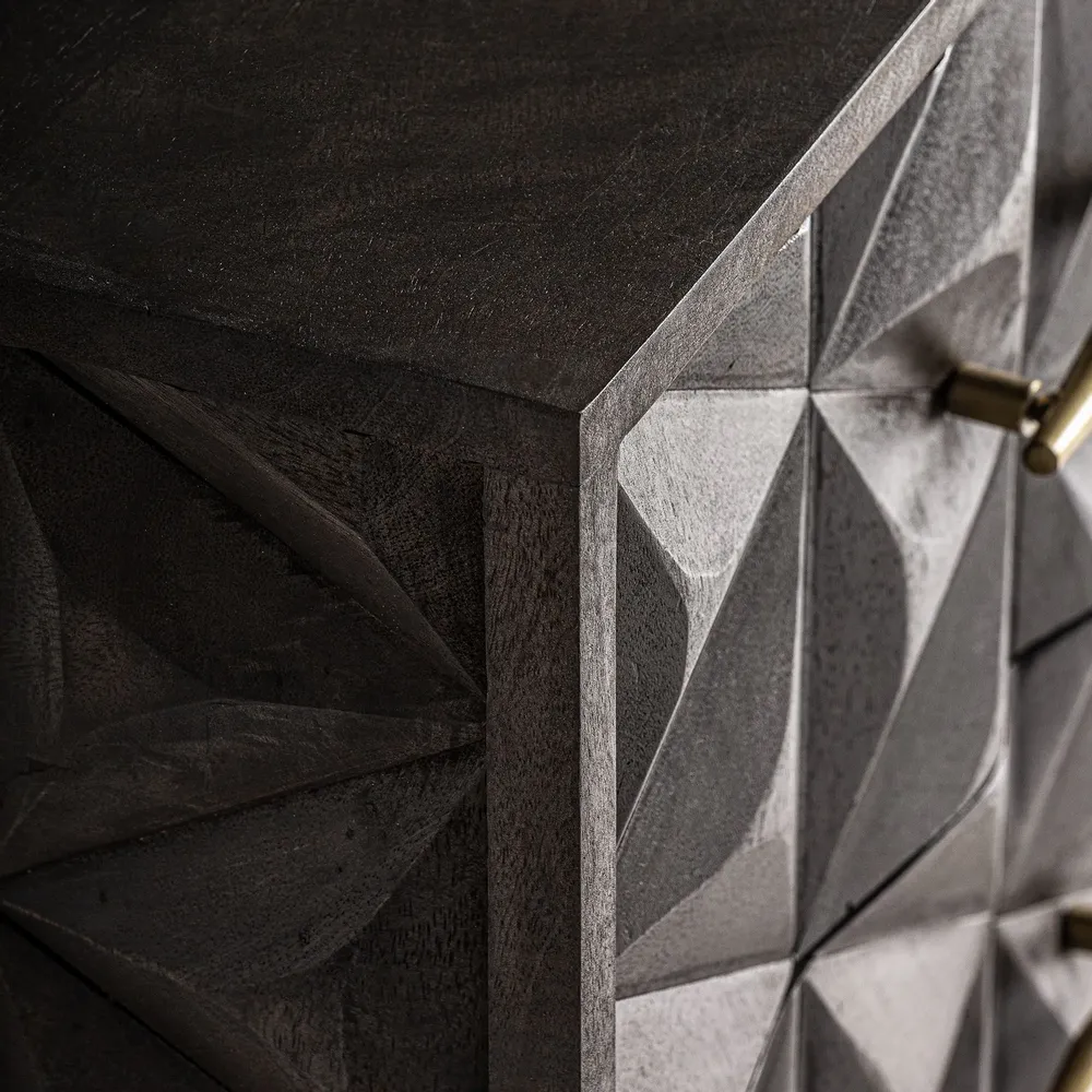 Night tables - Brown mango wood bedside table 55x40x67 cm - VICAL