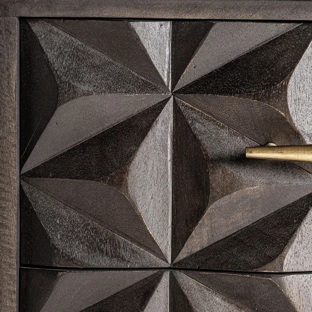 Night tables - Brown mango wood bedside table 55x40x67 cm - VICAL