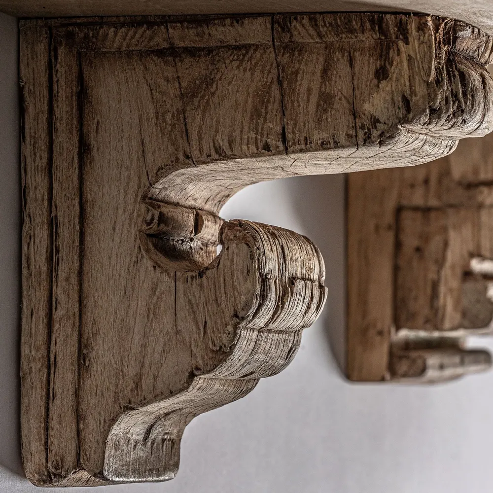 Shelves - Cream mango wood rack 42x26x34 cm - VICAL