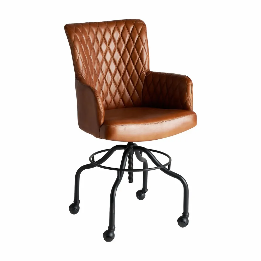 Chairs - Office chair in black mango wood 61x58x95 cm - VICAL