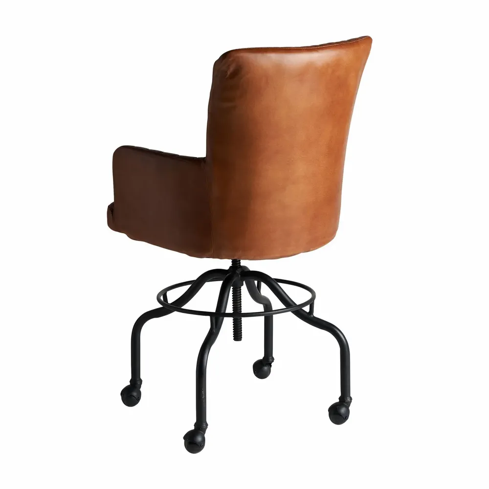 Chairs - Office chair in black mango wood 61x58x95 cm - VICAL