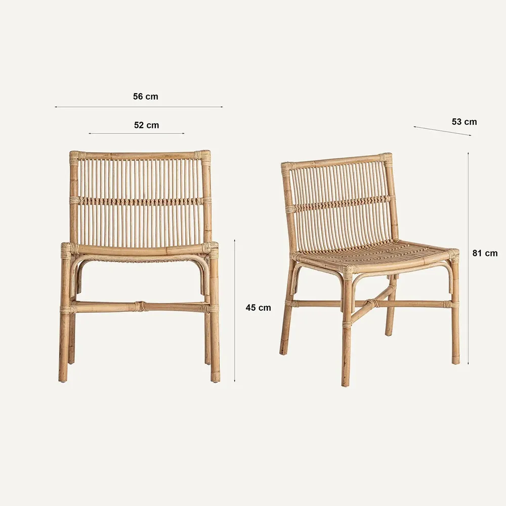Chairs - Brown rattan chair 53x56x81 cm - VICAL