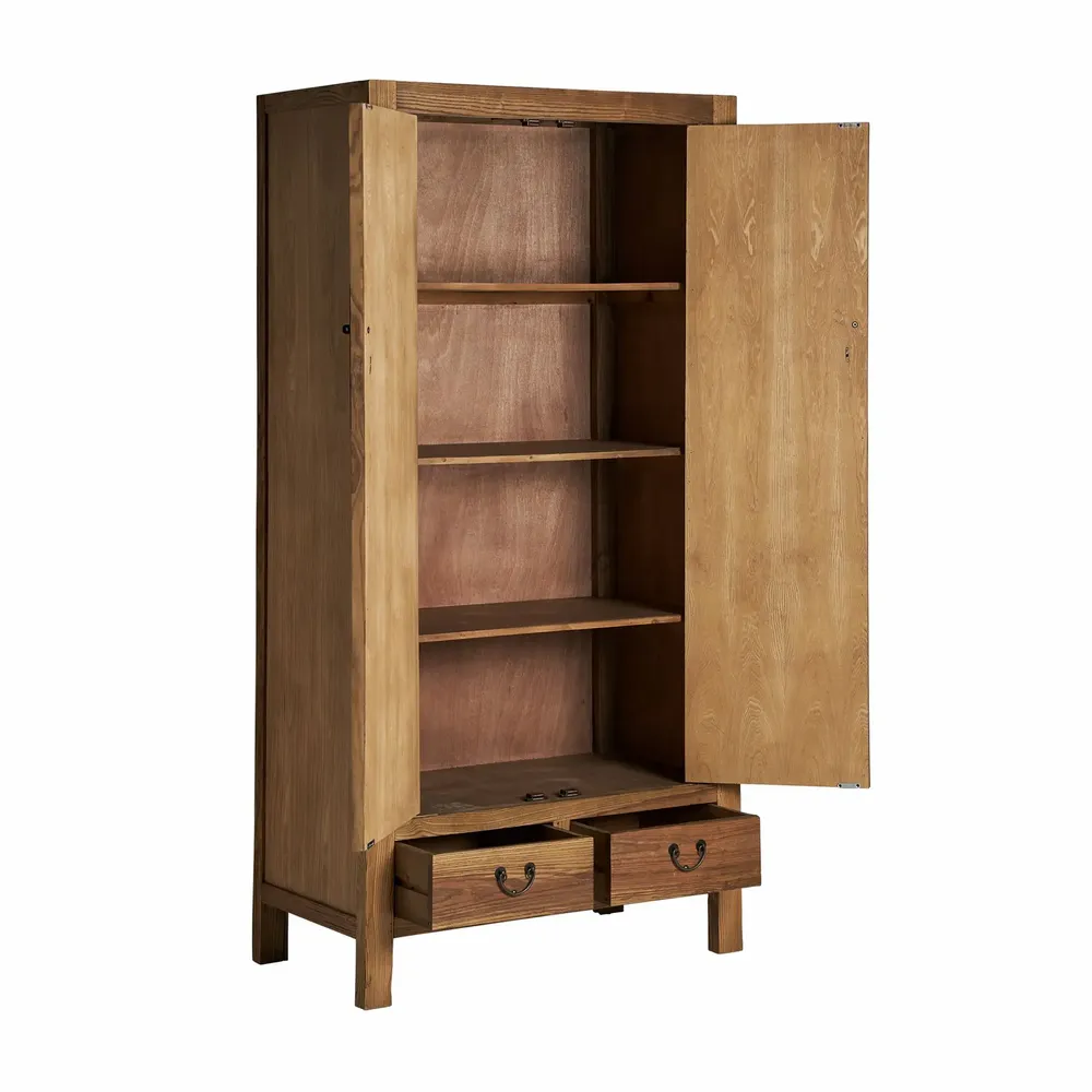 Wardrobe - Brown elm wood cabinet 100x55x200 cm - VICAL