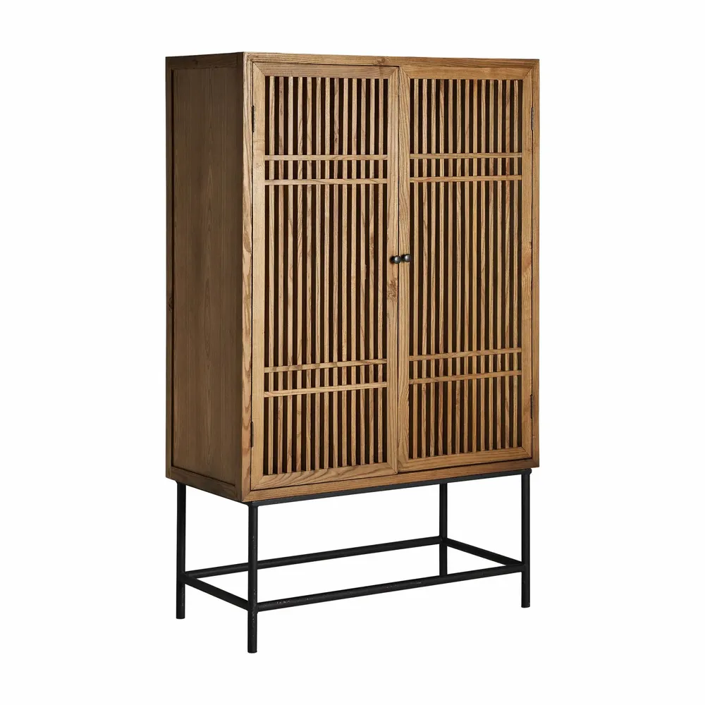 Armoires - Armoire en bois d´orme noir 100x45x160 cm - VICAL