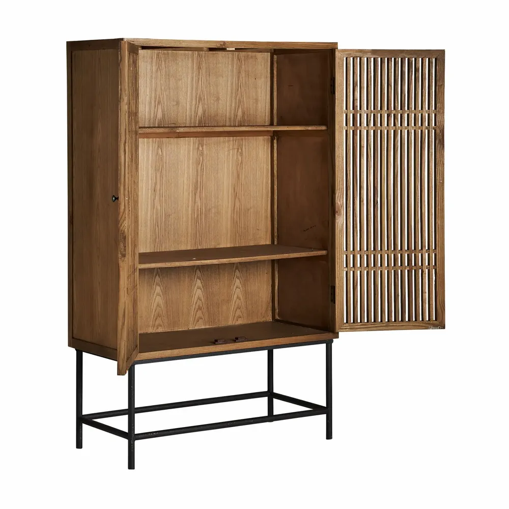 Armoires - Armoire en bois d´orme noir 100x45x160 cm - VICAL