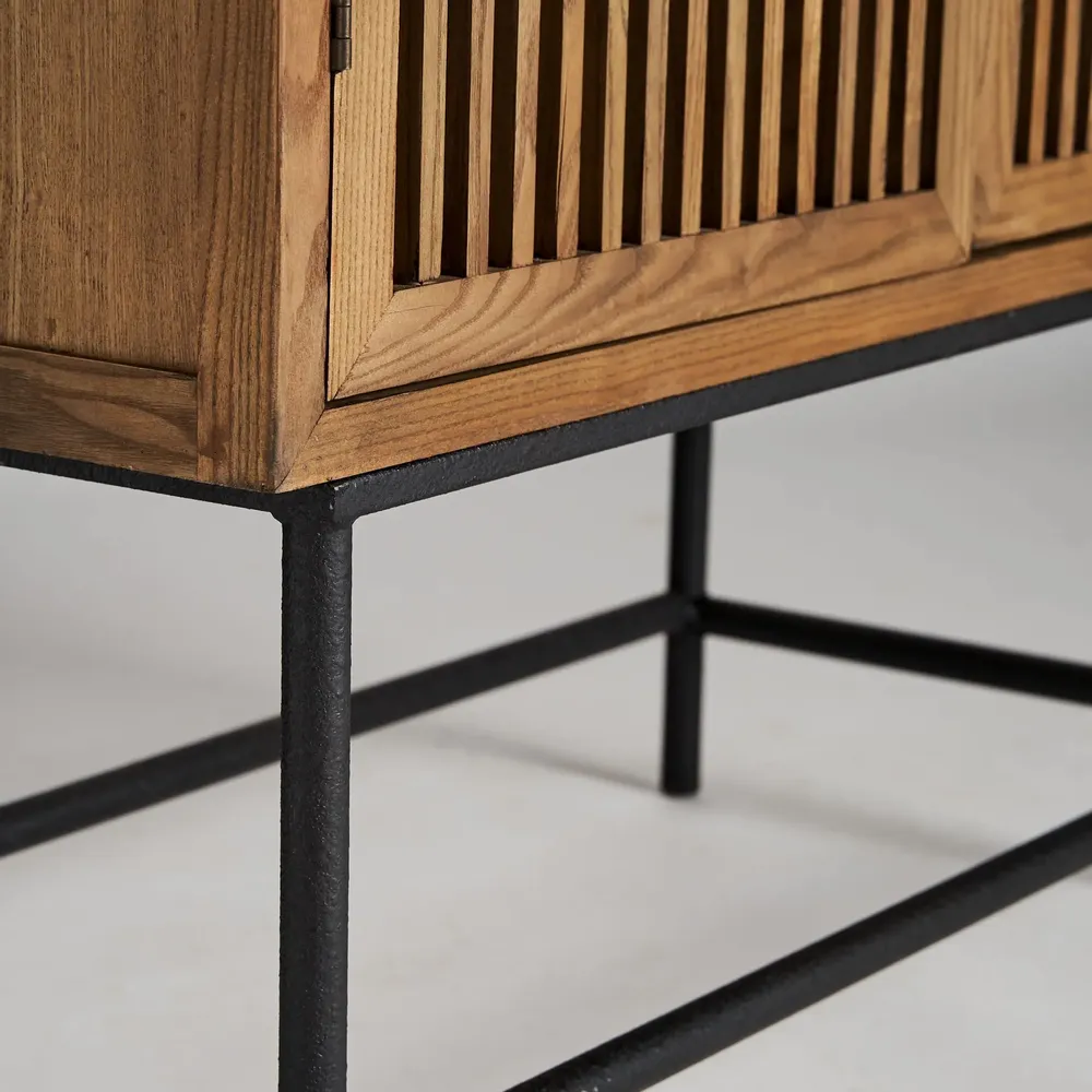 Armoires - Armoire en bois d´orme noir 100x45x160 cm - VICAL