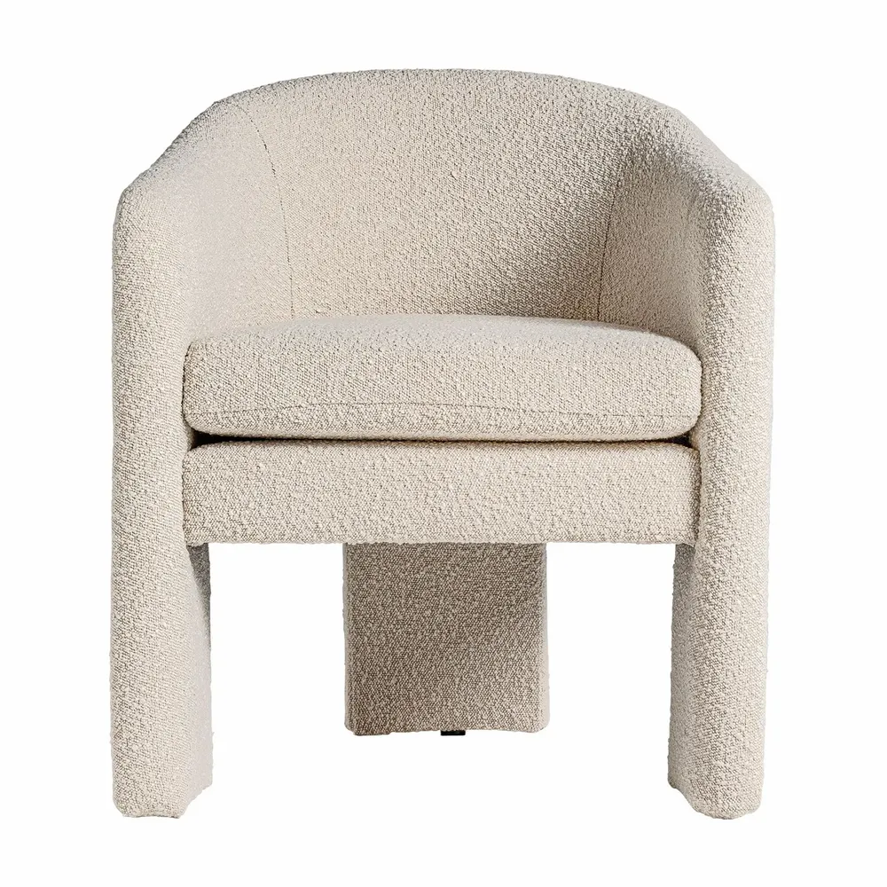 Armchairs - Armchair in off-white looped cotton 69x67x77 cm - VICAL