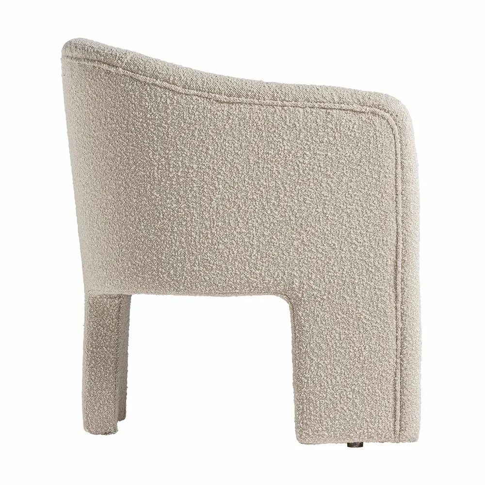 Armchairs - Armchair in off-white looped cotton 69x67x77 cm - VICAL