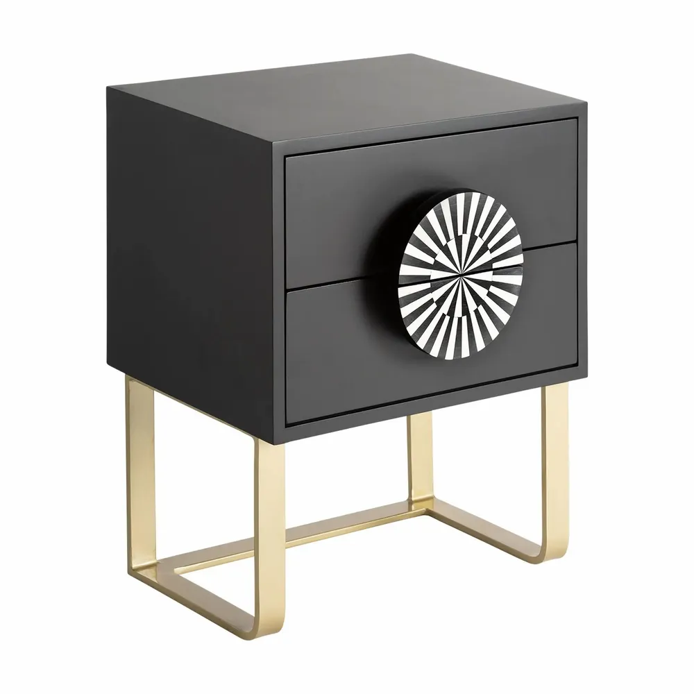 Tables de nuit - Table chevêt en bois mdf noir 50x35x61 cm - VICAL