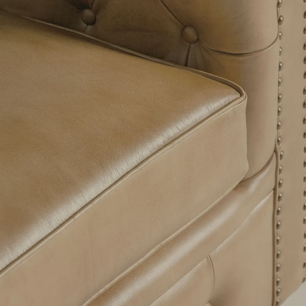 Fauteuils - Fauteuil en peau marron 107x83x75 cm - VICAL