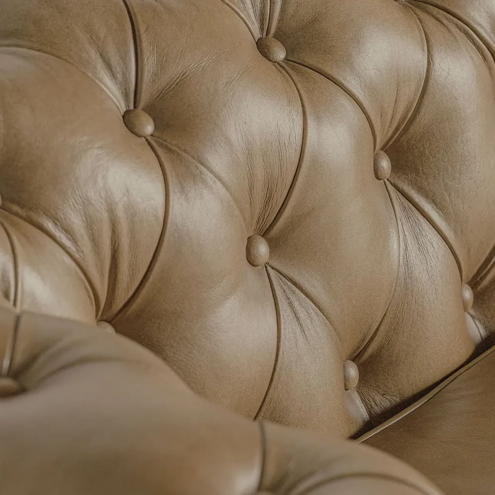 Sofas - Brown leather sofa 215x82x75 cm - VICAL