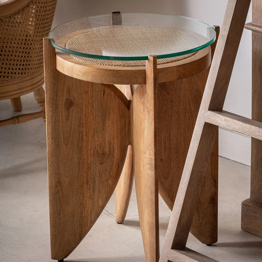 Autres tables  - Table basse en bois de mangue marron 47x47x61 cm - VICAL