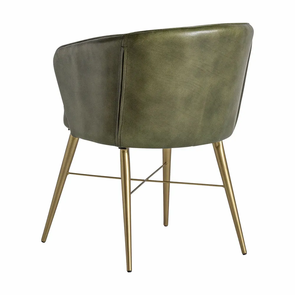 Chaises - Fauteuil en peau vert 58x60x79 cm - VICAL