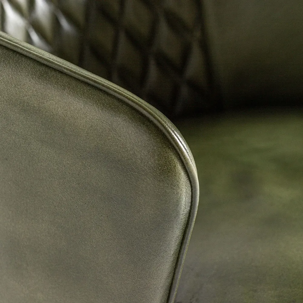 Chaises - Fauteuil en peau vert 58x60x79 cm - VICAL