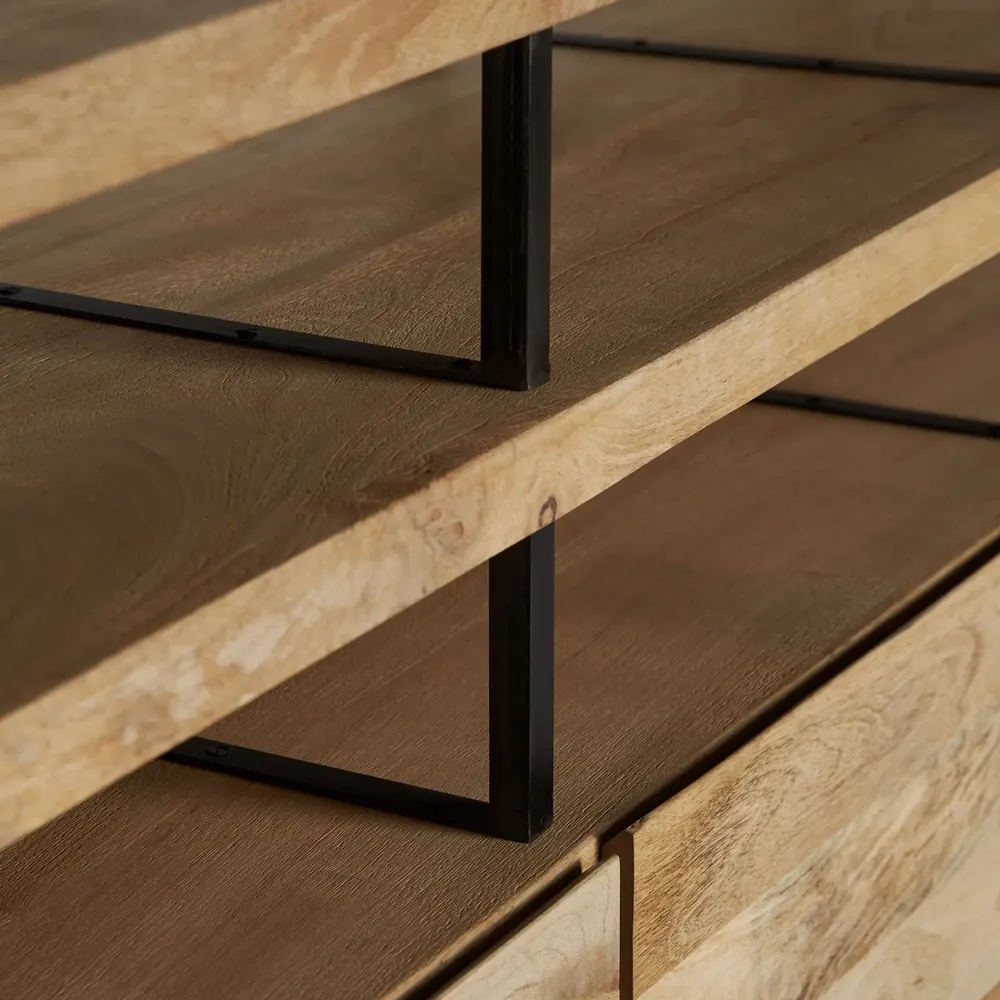 Buffets - Buffet en bois de mangue brun clair 170x43x76 cm - VICAL