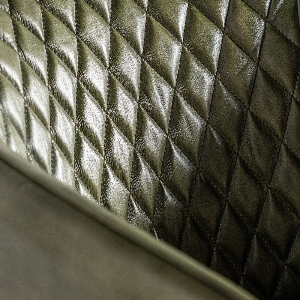 Chaises - Fauteuil en peau vert 58x60x79 cm - VICAL