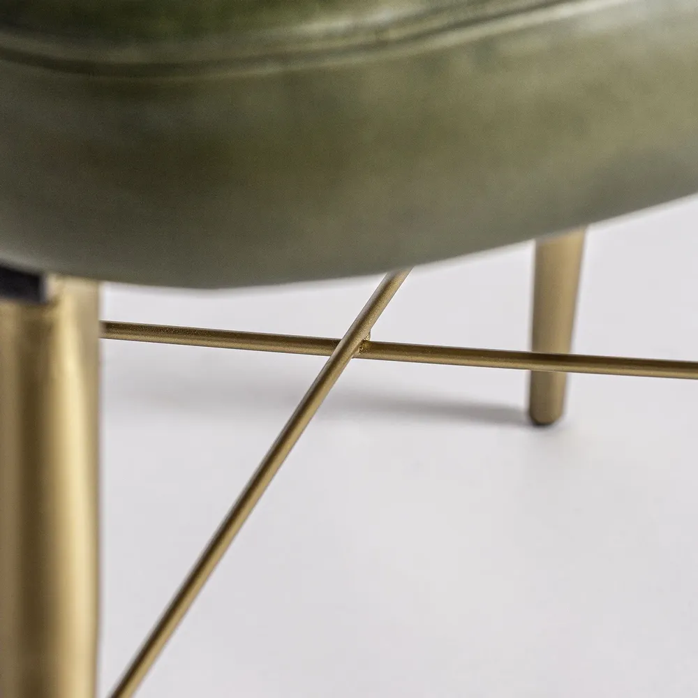 Chaises - Fauteuil en peau vert 58x60x79 cm - VICAL