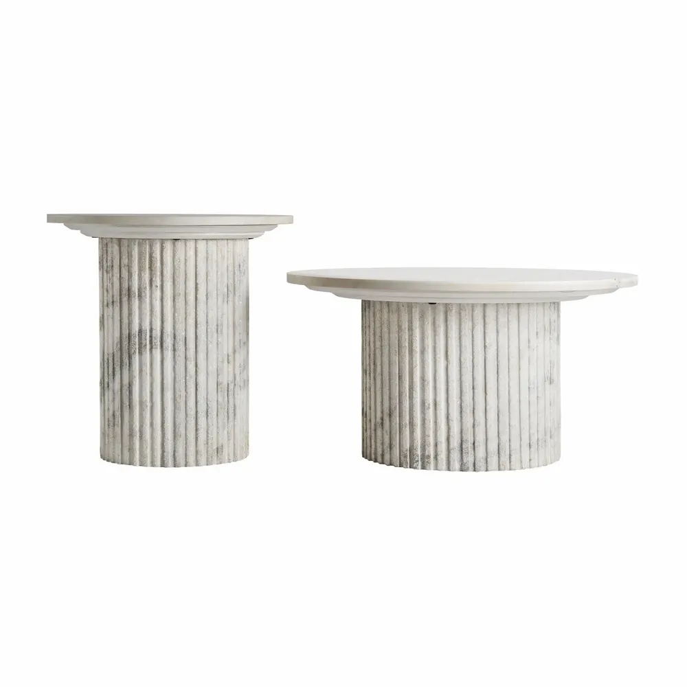 Coffee tables - White marble coffee table 80x80x42 cm - VICAL