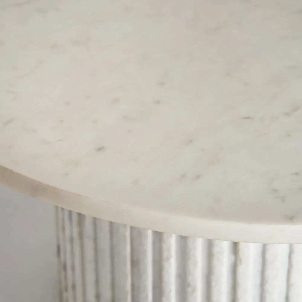 Coffee tables - White marble coffee table 80x80x42 cm - VICAL