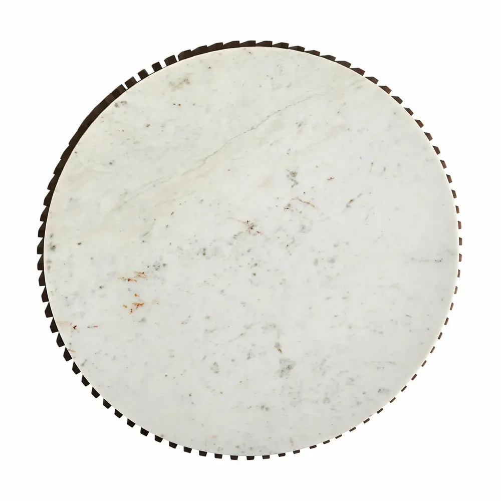 Tables basses - Table basse en bois d´acacia blanc 100x100x42 cm - VICAL