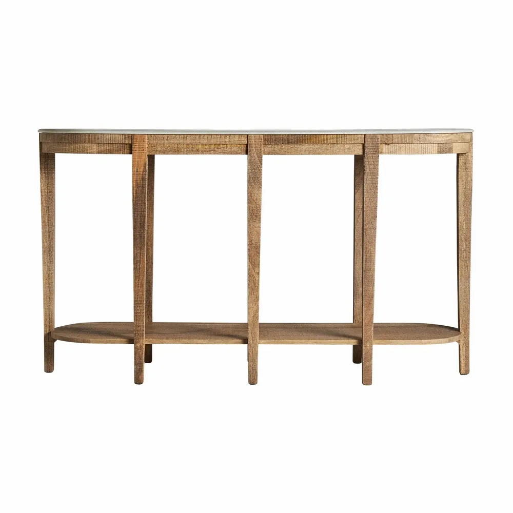 Console table - Brown mango wood console 140x42x81 cm - VICAL