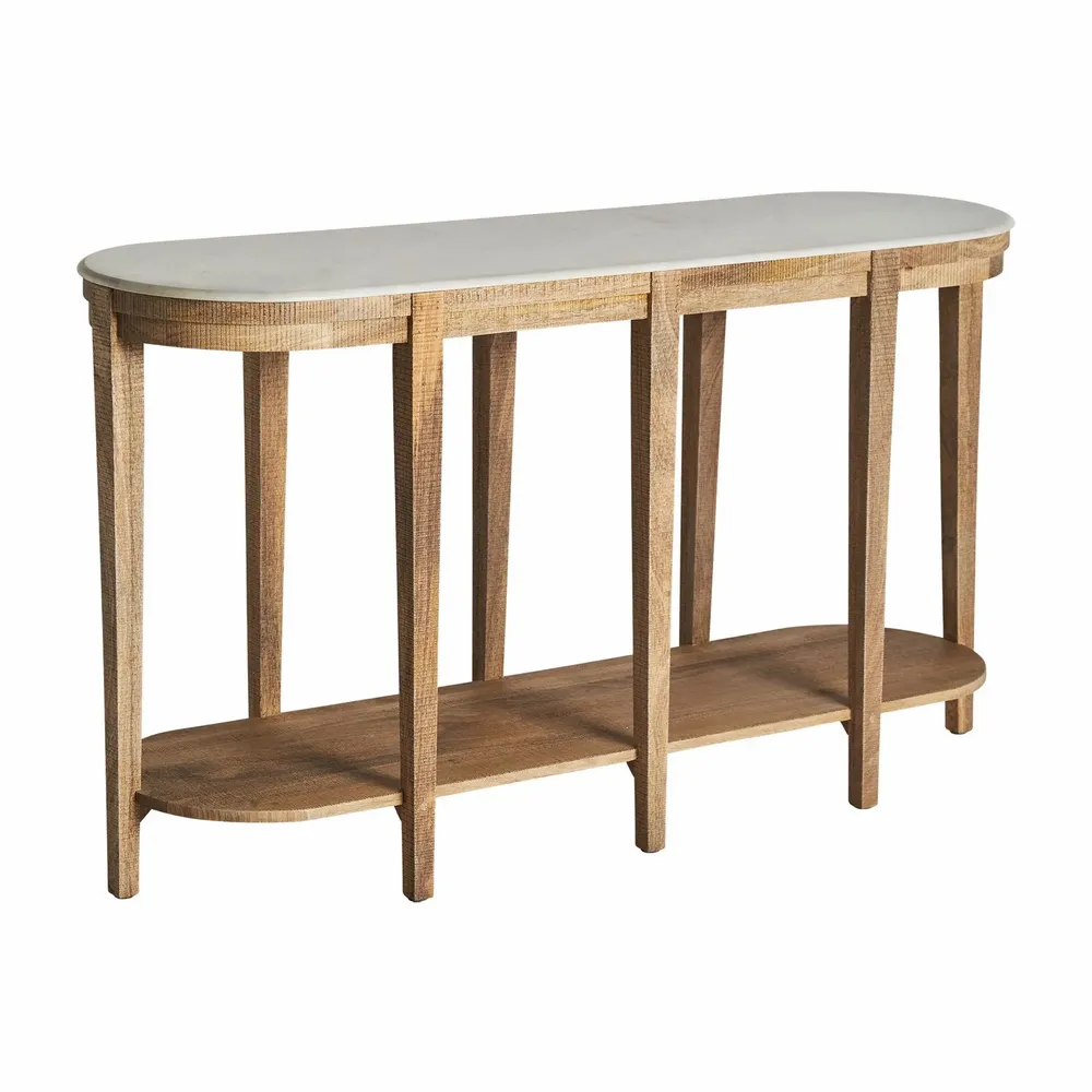 Console table - Brown mango wood console 140x42x81 cm - VICAL