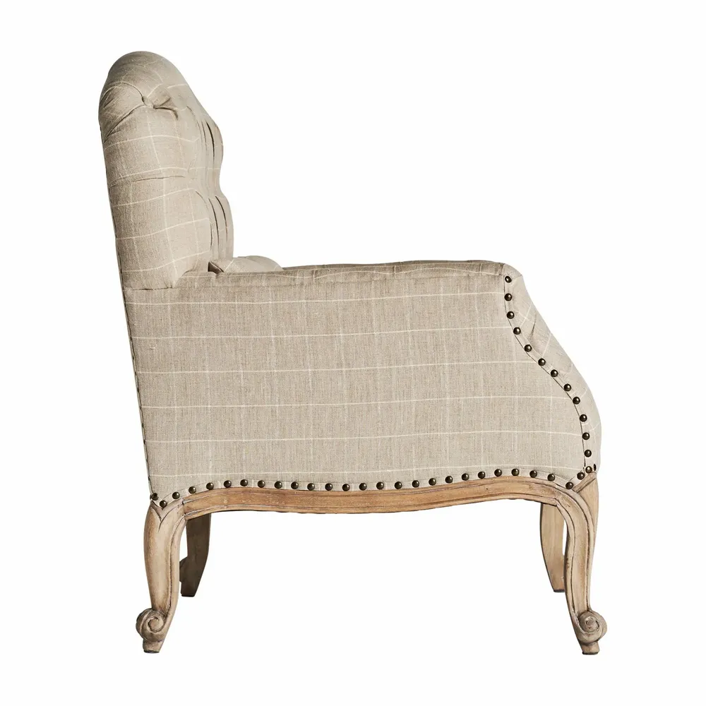Armchairs - Beige mango wood armchair 73x80x95 cm - VICAL